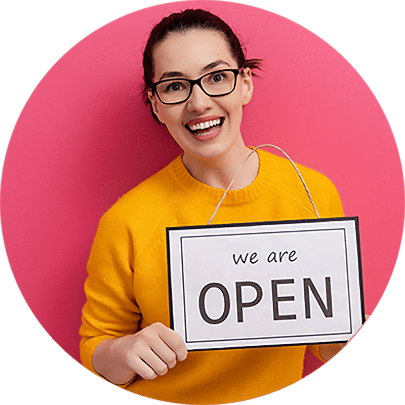 Woman Open Sign - Bookkeeping